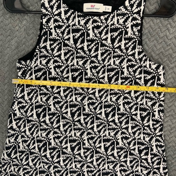 Vineyard Vines Linen Black/White Palm Tree Shift Mini Dress - Picture 8 of 11